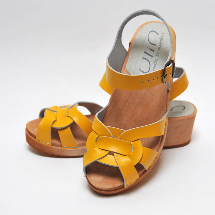 Sandales suédoises Kiara jaune soleil ou argent